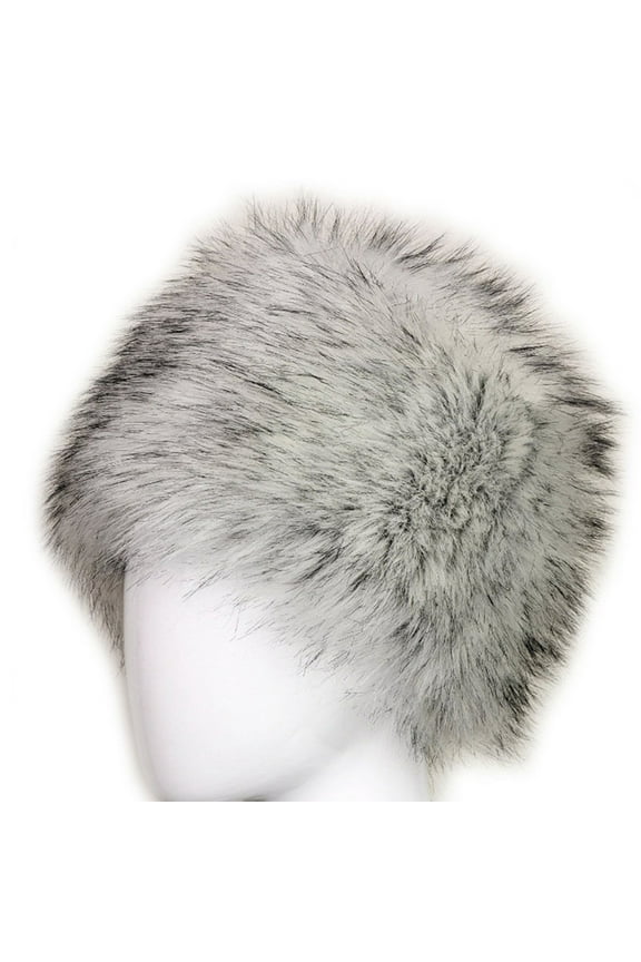 Women Black Faux Fox Fur Hat Russian Winter Warmer Ear Cap Ushanka Cossack Ski