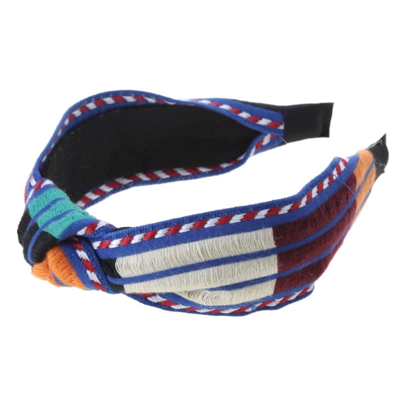 Yokua Women Color Block Striped Headband Chunky Twist Knot Knitted Stretch Hair Hoop