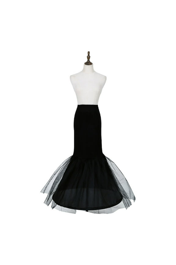 Women Crinoline Petticoat Black Hoop Skirt for Wedding Bridal Dress