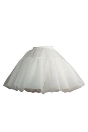 Women Crinoline Petticoat White Skirt Ball Gown Half Slip No Hoop
