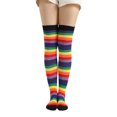 thumbnail image 1 of Yokua Women Girls Fancy Rainbow Colorful Stripes Over Knee Long Socks Halloween Cospla, 1 of 15