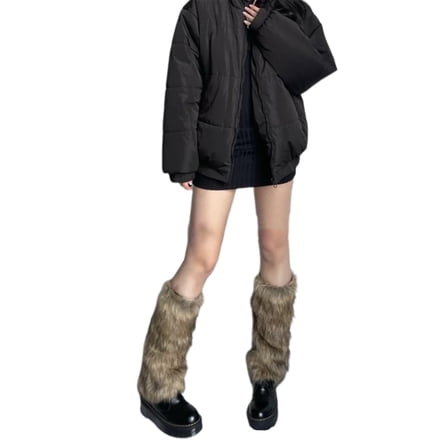 Yokua Women Girls Gothic Vintage Faux Fur Leg Warmer Winter Boots Shoes Cuffs Socks