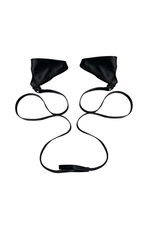 Women Gothic Half Palm Gloves Black PU Fingerless Gloves Hiphop Party Gloves