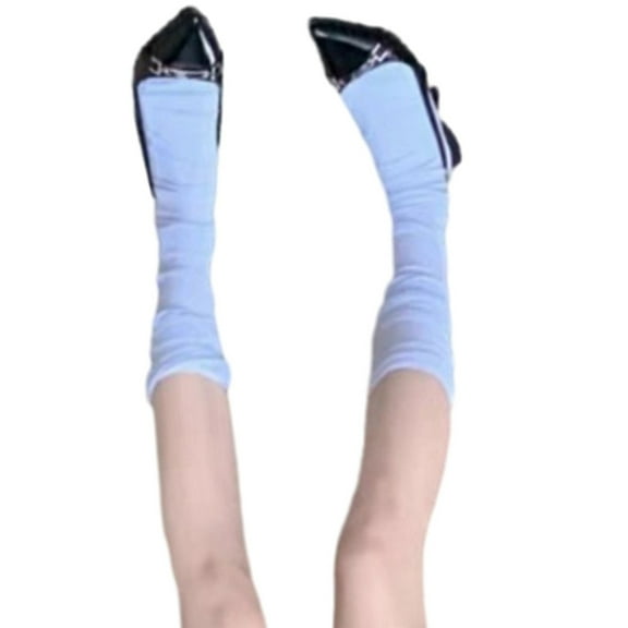 Yokua Women Harajuku Solid Color Mesh Socks Transpaernt Lace Slouch Over Calf Socks