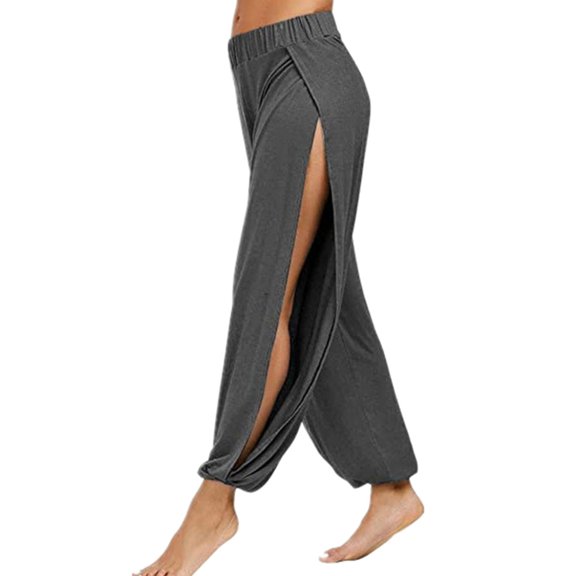 Yokua Women High Split Sports Harem Pants Yoga Joggers Active Workout Sweatpants