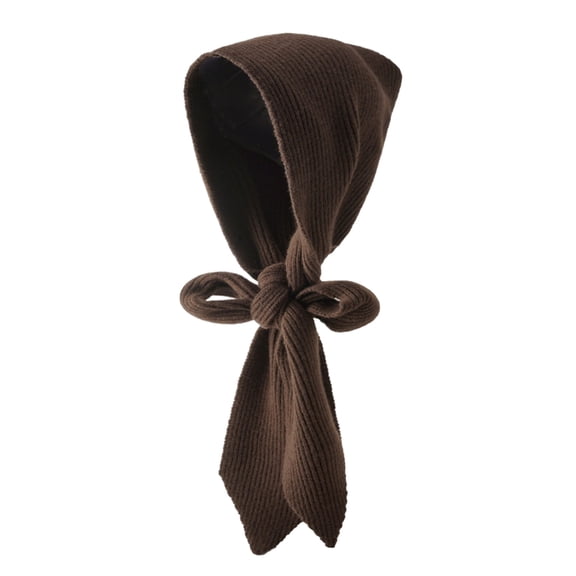 Yokua Women Knit Cap Solid Color EarMuff Hat Winter Hat Scarf Windproof Skiing Hat