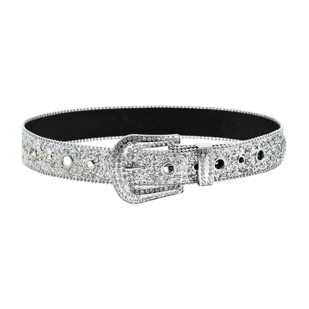 Gyaru Rhinestone Studded Bling Belt with Crystal Embellishments main image 1