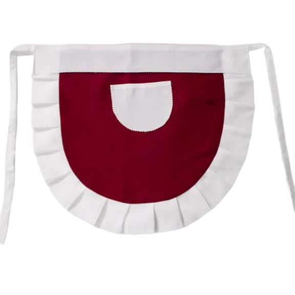 Yokua Women Ruffled Trim Short Waist Apron with Pocket for Restaurant and Home Use