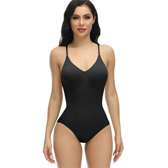 Yokua Women Spaghetti Strap Bodysuit Butt Lift Seamless Body Shaper Camisole Leotard