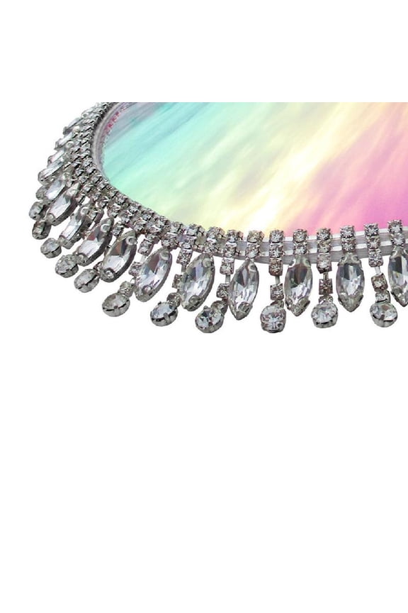 Women Sun Cap Fringed Rhinestone Hat Musical Festival Visor Hat Party Headwear