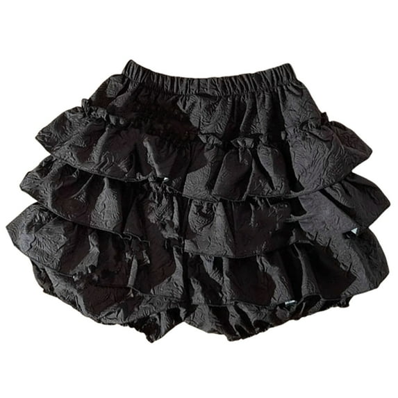 Yokua Women Tiered Ruffle Bloomers Pumpkin Shorts Japanese Cute Frilly Knickers Pants