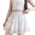 thumbnail image 1 of Yokua Women Tiered Ruffled Lace Shorts Solid Color Half Slip Under Dress Cake Pant, 1 of 11