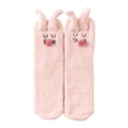 thumbnail image 1 of Yokua Women Winter Fuzzy Slipper Socks Cartoon 3D Rabbit Ears Warm Sleeping Hosiery, 1 of 21