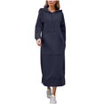thumbnail image 1 of Yokua Women's Casual Fleece Lined Sweatshirt Dress Oversized Casual Long Sleeve Hooded Dress with Pockets, 1 of 9
