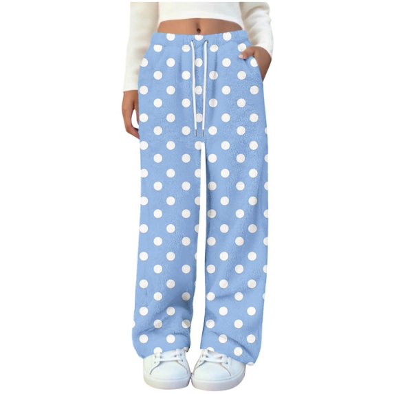 Yokua Women's Flannel Printed Fleece Pajama Pants Drawstring Comfortable Casual Pants with Pockets