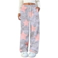 thumbnail image 1 of Yokua Women's Flannel Printed Fleece Pajama Pants Drawstring Comfortable Casual Pants with Pockets, 1 of 7