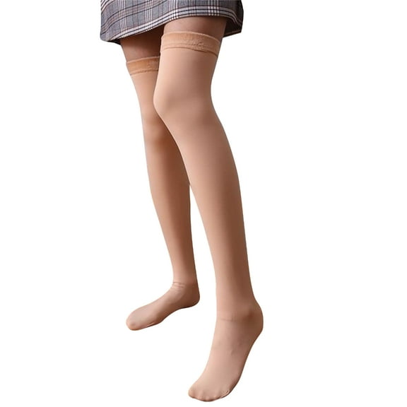 Yokua Women's Fleece Lined Thigh High Socks Soft Long Stockings Winter Thermal Socks