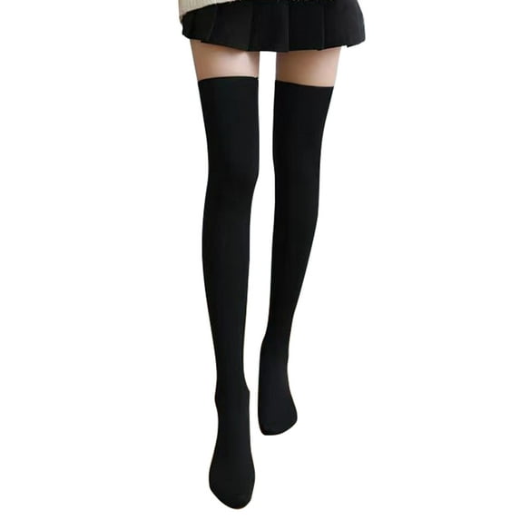 Yokua Women's Fleece Lined Thigh High Socks Soft Long Stockings Winter Thermal Socks