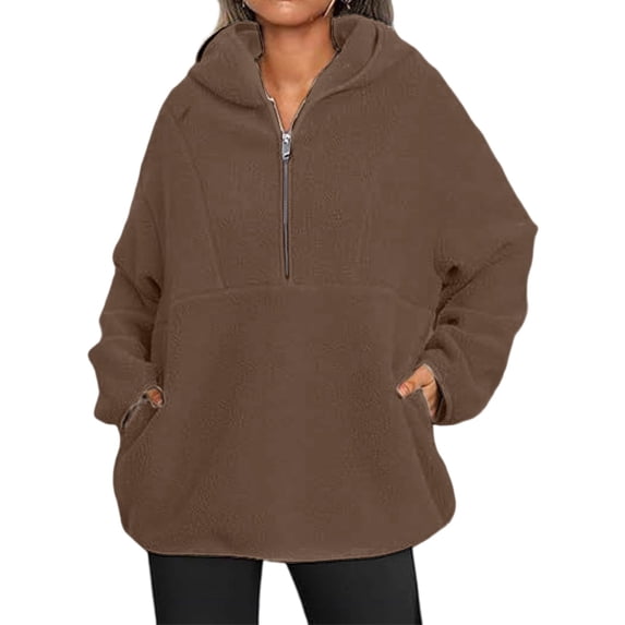Yokua Women's Half Zip Hooded Fleece Jacket