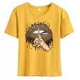 thumbnail image 1 of Yokua Women's Leopard Lips and Finger Print T-Shirt Graphics Short Sleeve Summer Top, 1 of 16