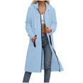 thumbnail image 1 of Yokua Women's Long Hoodie Autumn Fashion Zipper Fleece Jacket Comfortable Oversized Waist Sweatshirt, 1 of 8