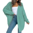 thumbnail image 1 of Yokua Women's Open Front Waffle Knit Cardigan Chunky Knit Sweater Long Sleeve Cozy Knit Outerwear Cute Baggy Coats Warm Tops, 1 of 8