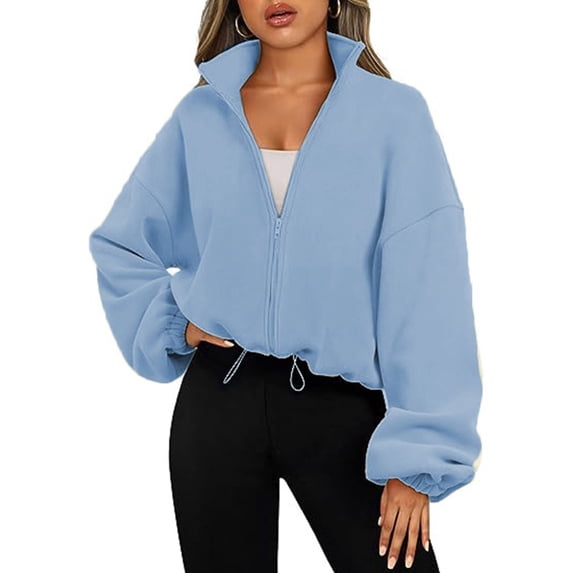 Yokua Women's Oversized Zip Up Fleece Hoodies Sweatshirts Long Sleeve Fall Jackets