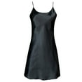 thumbnail image 1 of Yokua Women's Satin Nightdress Sexy Female Mini Nightgown Lotus Hem Dress Accessory, 1 of 21