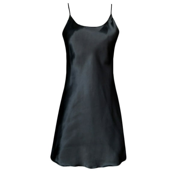Yokua Women's Satin Nightdress Sexy Female Mini Nightgown Lotus Hem Dress Accessory
