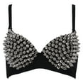 thumbnail image 1 of Yokua Women's Sexy All-over Spike Stud Dance Bra Metallic Punk Style Nightclub Wear, 1 of 19