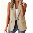thumbnail image 1 of Yokua Women's Sleeveless Blazer Fully Lined Fashion Casual Work Office Blazer with Pockets, 1 of 8