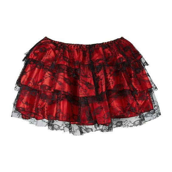 Yokua Women's Victorians Goth Lace Tiered Mini Skirt Party Clubwears