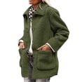 thumbnail image 1 of Yokua Women's Winter Faux Fur Coats Long Sleeve Lapel Button Down Pockets Fleece Sherpa Jacket Casual, 1 of 10