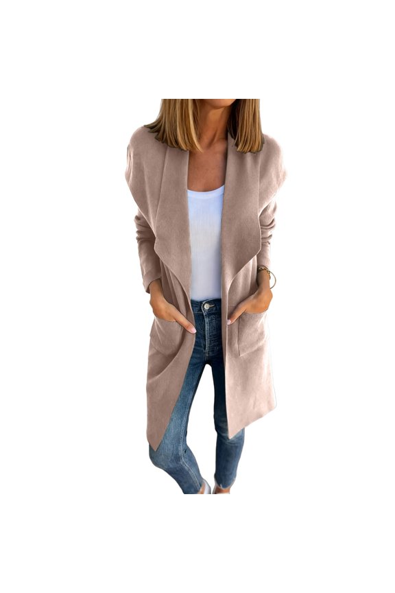 Women's elegant shawl collar exquisite front placket coat