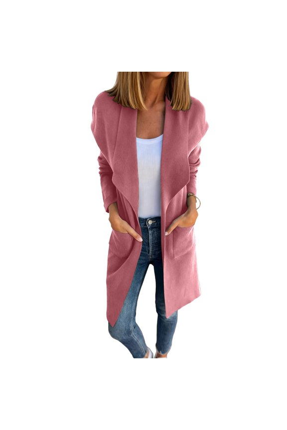 Women's elegant shawl collar exquisite front placket coat