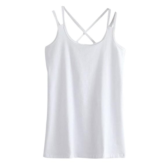 Yokua Women's for Tank Tops Stylish Double Straps Camis Crop Top Solid Camisole Sport