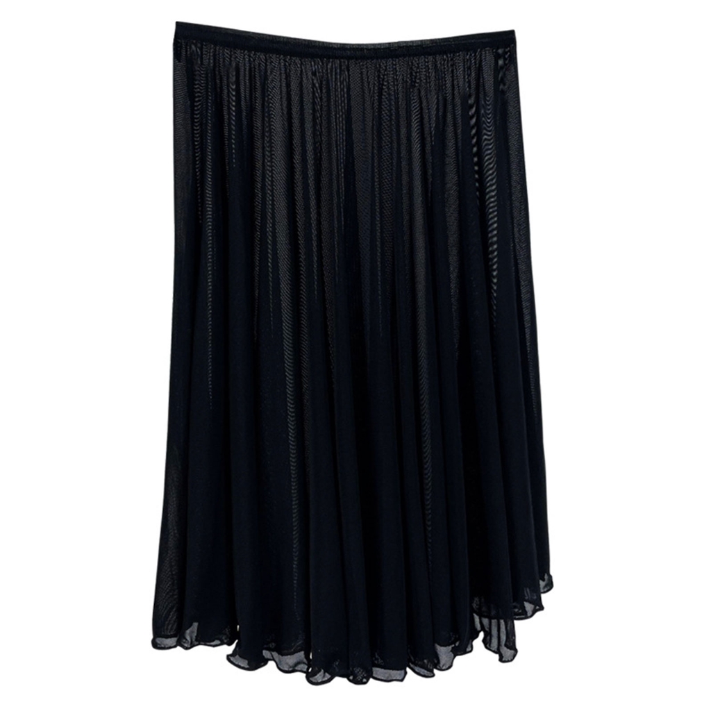 Ballet Elastic Waist Mesh Midi Skirt