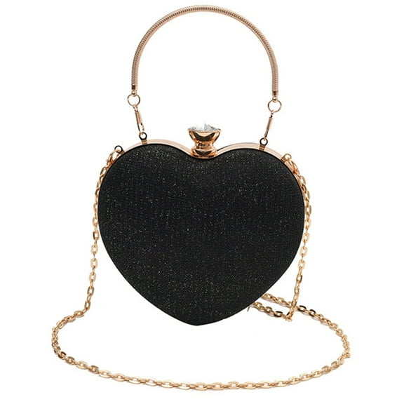 Yokua Womens Evening Bag Heart Shaped Crossbody Bag Wedding Purse Evening Handbag