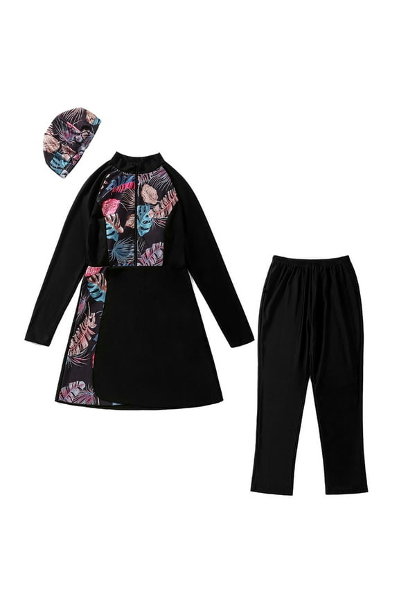 Womens Full Cover Top Pants Long Sleeve Swimwear Coverups Swimming Suits