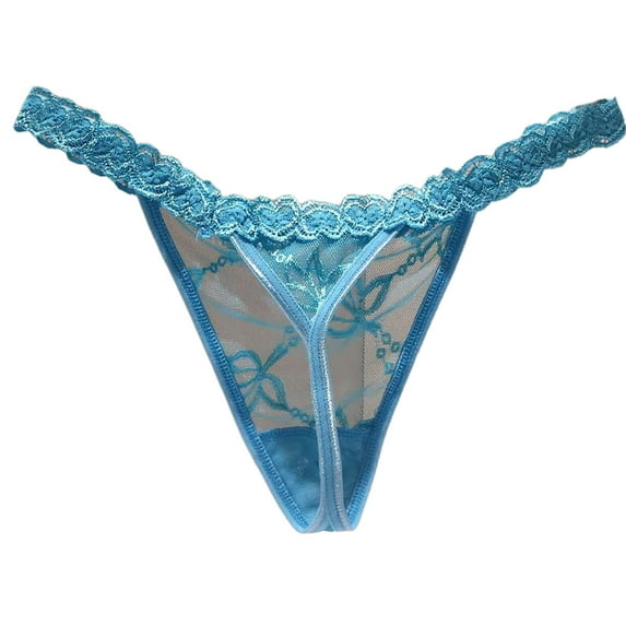 Yokua Womens G-String Thongs T-back Floral Lace Bikini Panties Low Waist Thongs