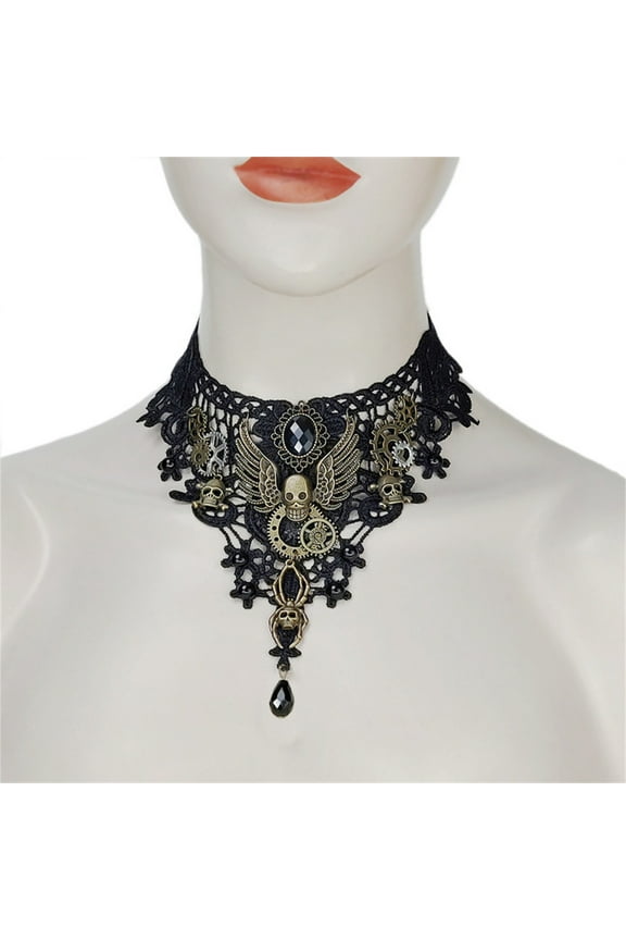 Womens Gothic Style Collar Black Chocker Necklace Chain Embroidered Lace