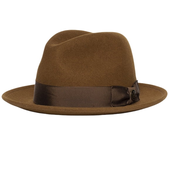 Yokua Wool Homburg Top Hat Western Pork Pie Hat for Dinner Outdoor Casual Wear