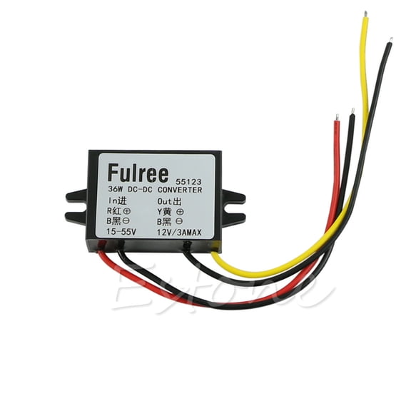 Yokua for DC 24V 36V 48V (15V-55V) to 12V 3A 36W DC-DC Converter Step Down Module Car
