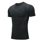 Yolai Men Compression Shirts Men Short Sleeve Base Layer Undershirt Gear Workout T Shirt
