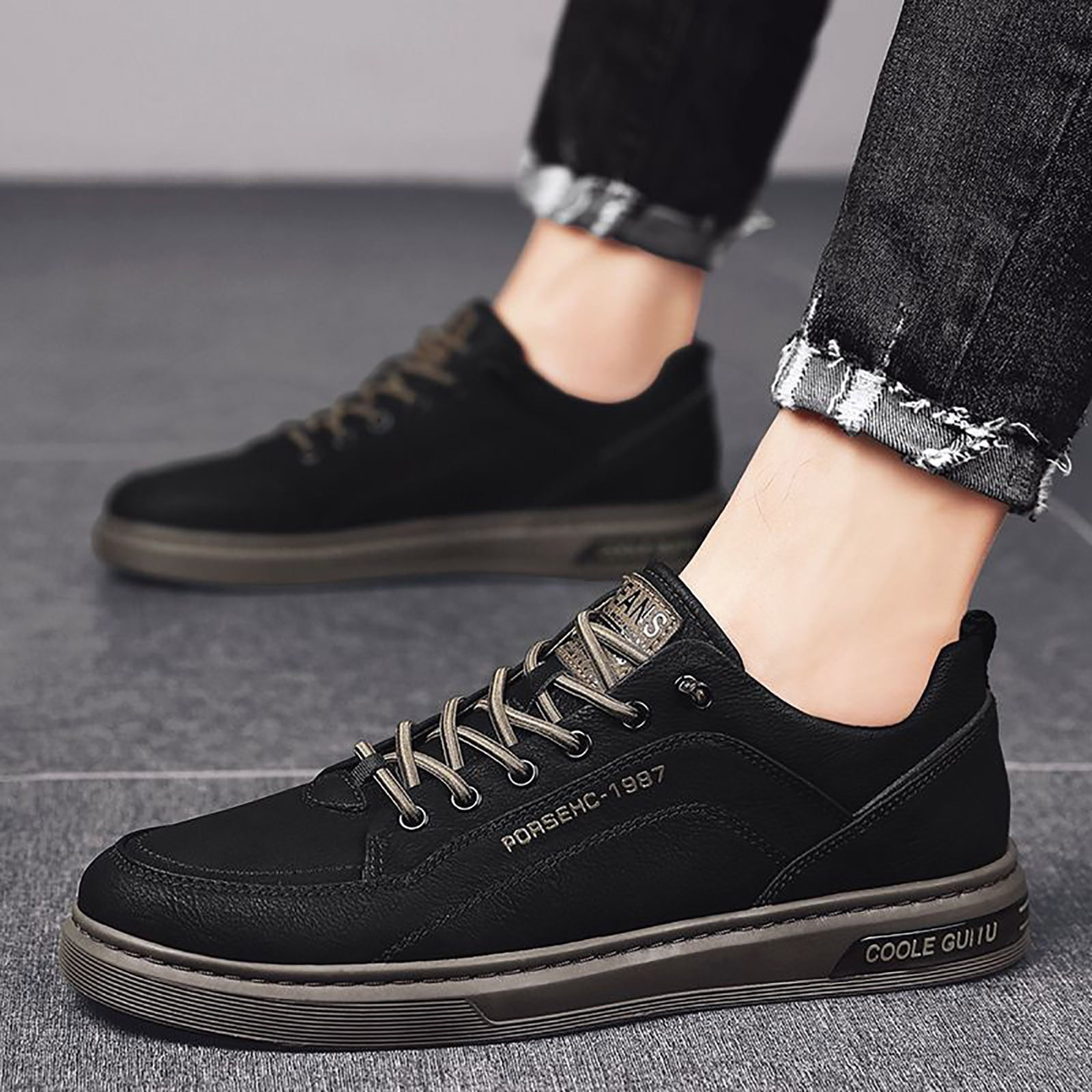 Yolai Sneakers Fashion Custom Low Top Leather Board Shoes Men Skateboard Casual Shoes
