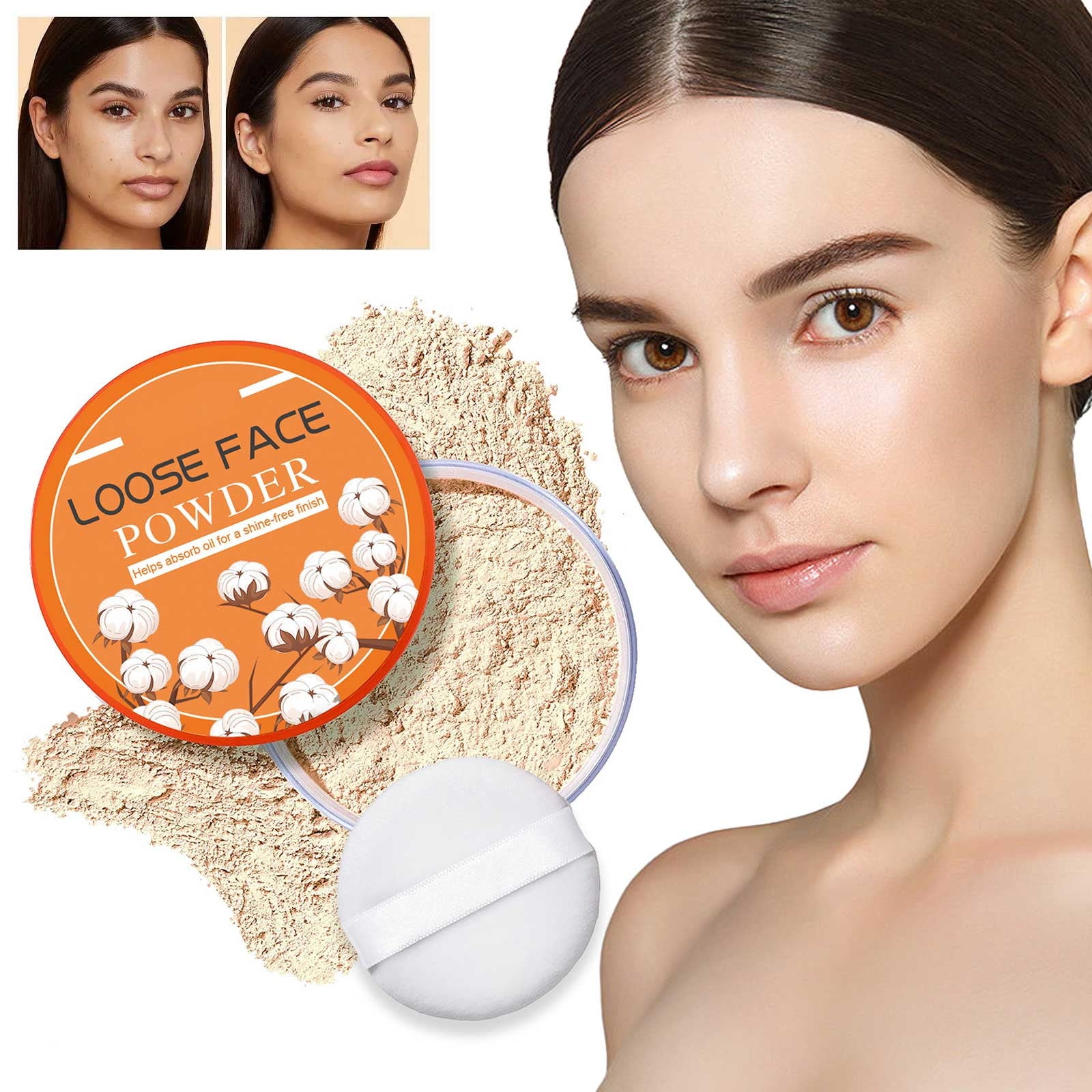 Yolaird Loose Face Powder, Translucent Extra Coverage, 2.3 oz