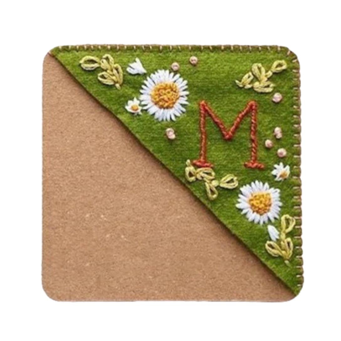 Yolaird Personalized Hand Embroidered Corner Bookmark, Hand Stitched