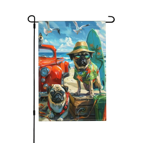 Yolandalse Dog Days of Summer Garden Flag Humor Nautical Beach Surfboards Double Sided for Outside Yard Flags Garden Decor Small Garden Flag Yard Decorations for Home Outdoor 12x18 Inch