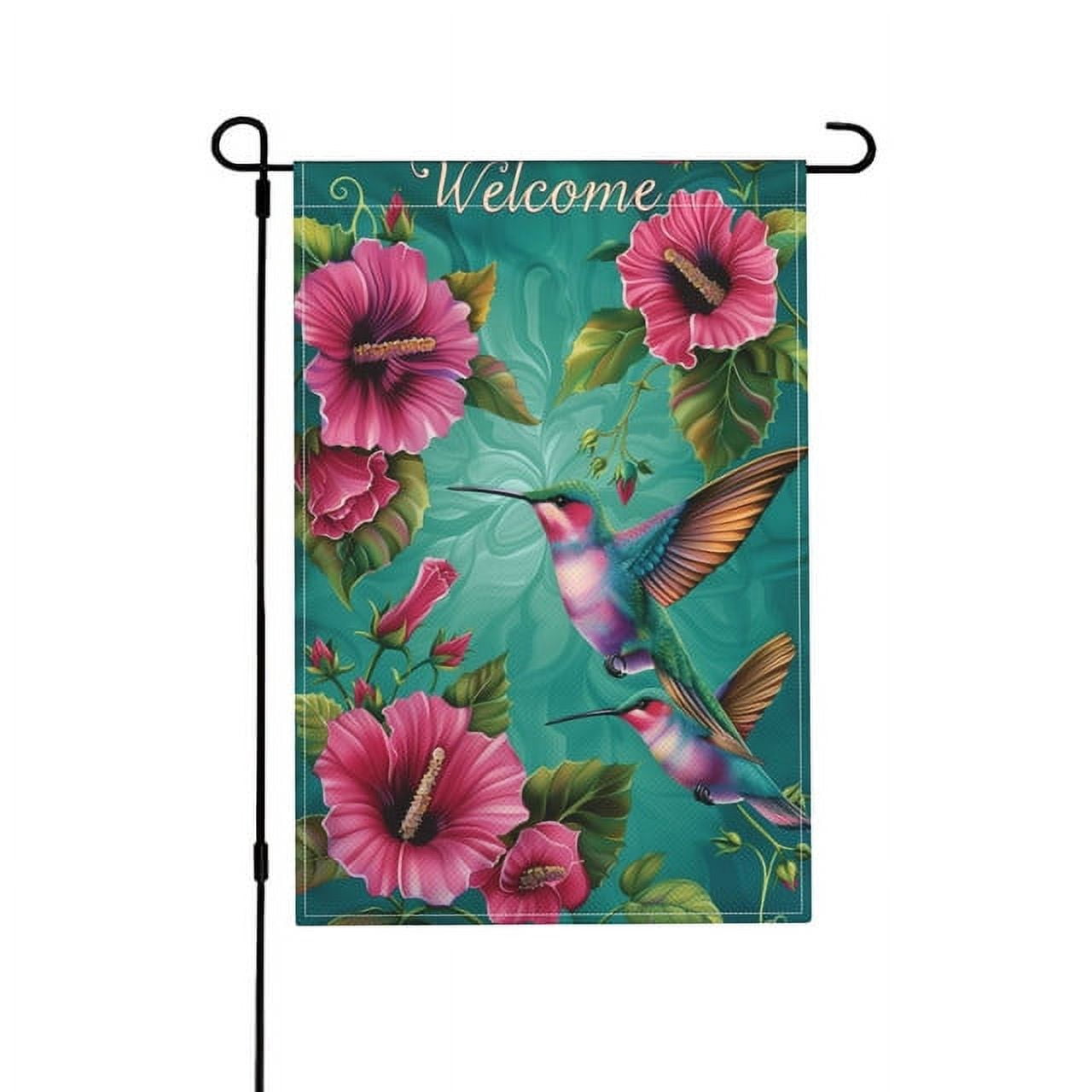 Yolandalse Graden Flag Potted Petunias Spring Hummingbirds Floral Home ...