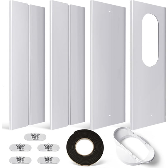 YoleShy Portable Air Conditioner Window Kit with Coupler Adjustable Seal for AC Unit, Sliding Vent Exhaust Hose, Universal Ducting 5.9 Inches Diameter